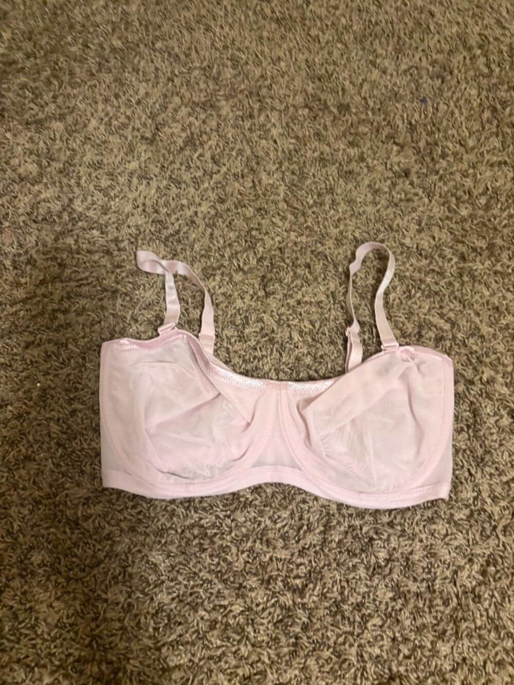 SheCurve Mesh Bra 36G Light Pink Hook and Eye Closure NEW NWOT Underwire Nylon